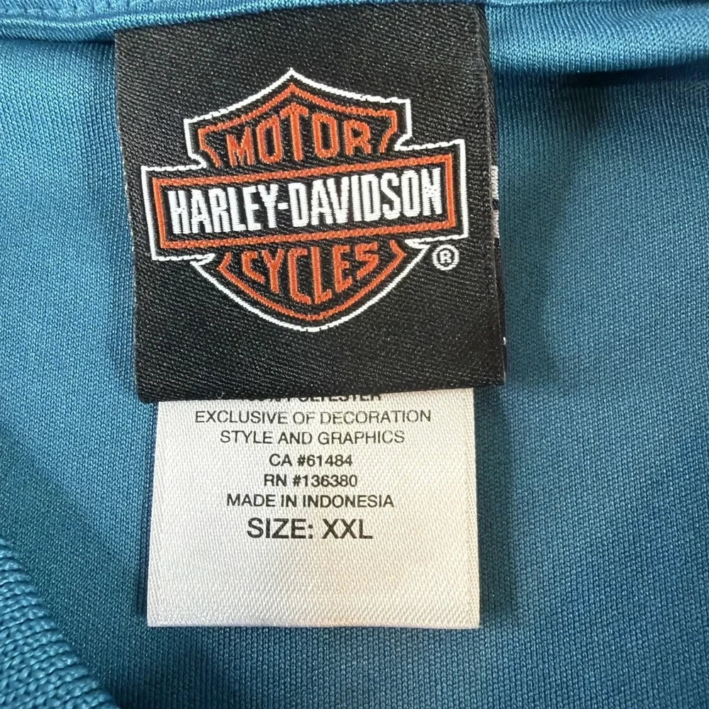 Harley Davidson Mens XXL Polo Shirt Blue Gray Indianapolis Southside Indiana